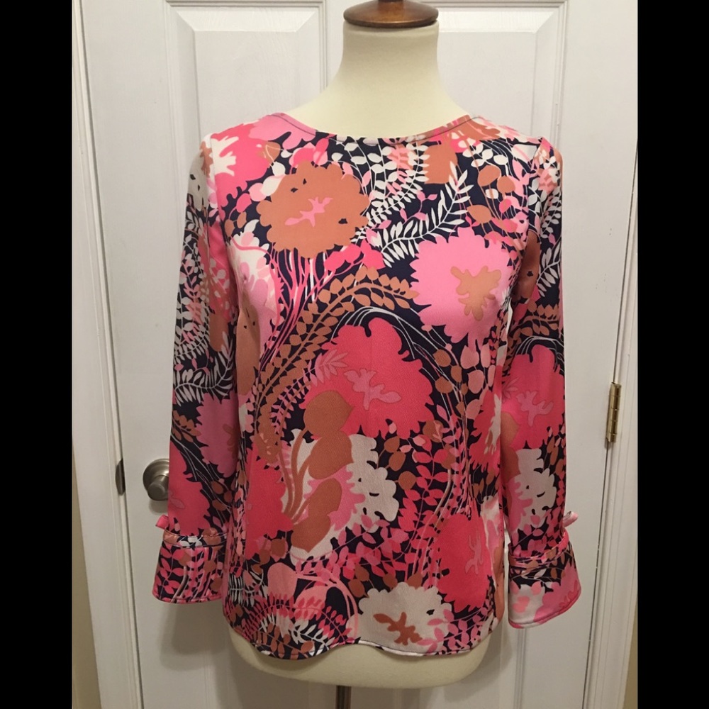 💥3/$10💥 Talbots Pink  Floral Top Blouse